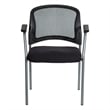 ProGrid Black Mesh Back with Padded Fabric Seat Visitor's Chair with Arms