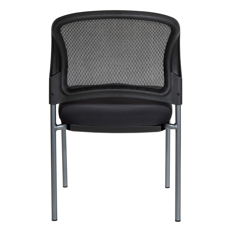 Titanium Finish Black Fabric Visitor's Chair with ProGrid Back and Straight Legs