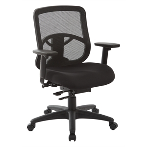 ProGrid Mesh Black Back Task Chair with Padded Fabric Seat