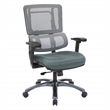 Vertical Gray Mesh Fabric Back Chair with Titanium Base and Gray Mesh Seat