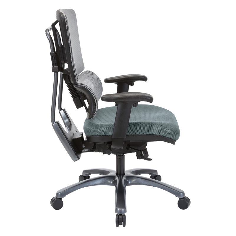 Vertical Gray Mesh Fabric Back Chair with Titanium Base and Gray Mesh Seat