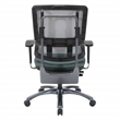 Vertical Gray Mesh Fabric Back Chair with Titanium Base and Gray Mesh Seat