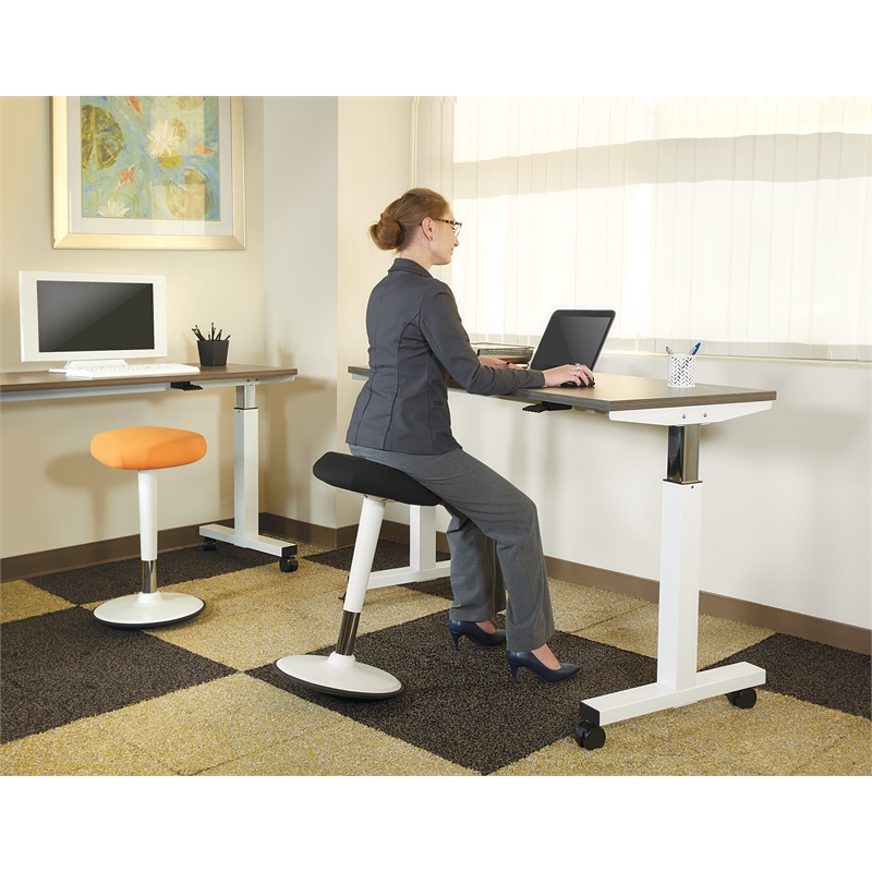 Active Perch Seat with White Frame and Orange Fabric 24