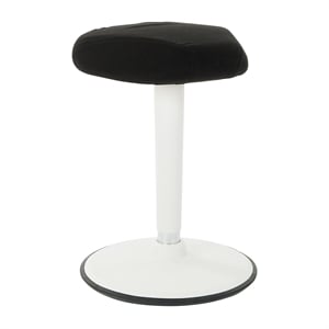 Active Perch Seat with White Frame and Black Fabric 24&quot-34&quot