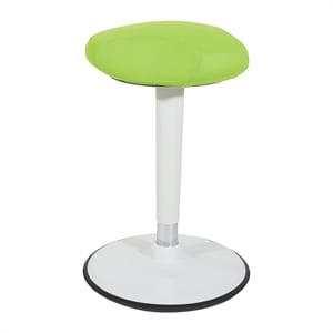 active perch seat with white frame and green fabric 24