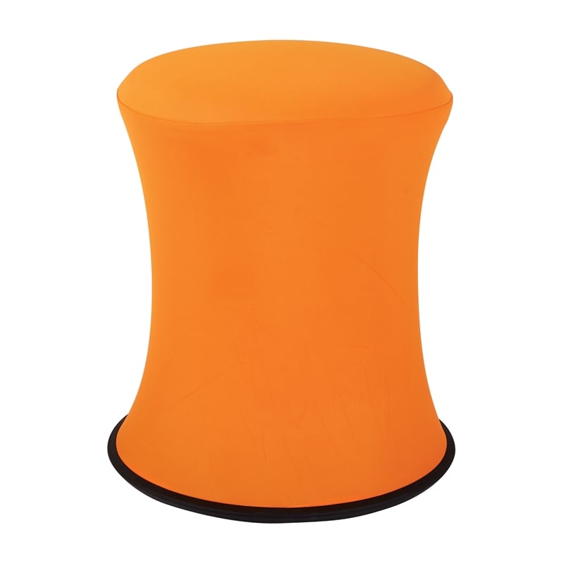 Active Height Stool with White Frame and Orange Fabric 18