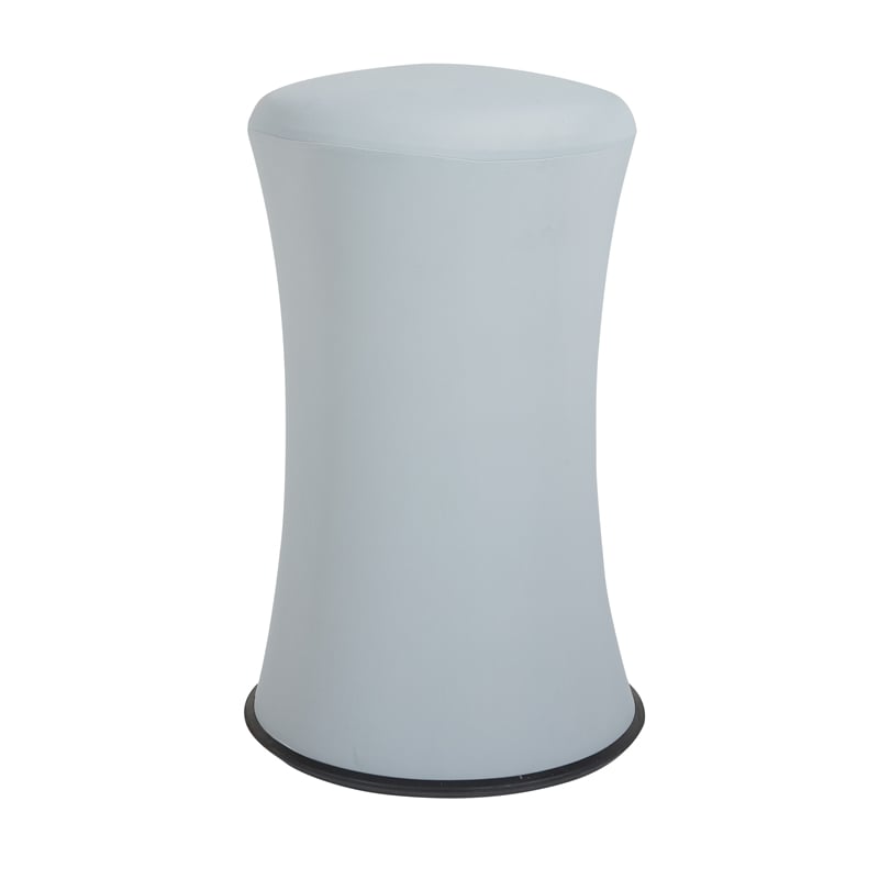 Active Height Stool with White Frame and Gray Fabric 18