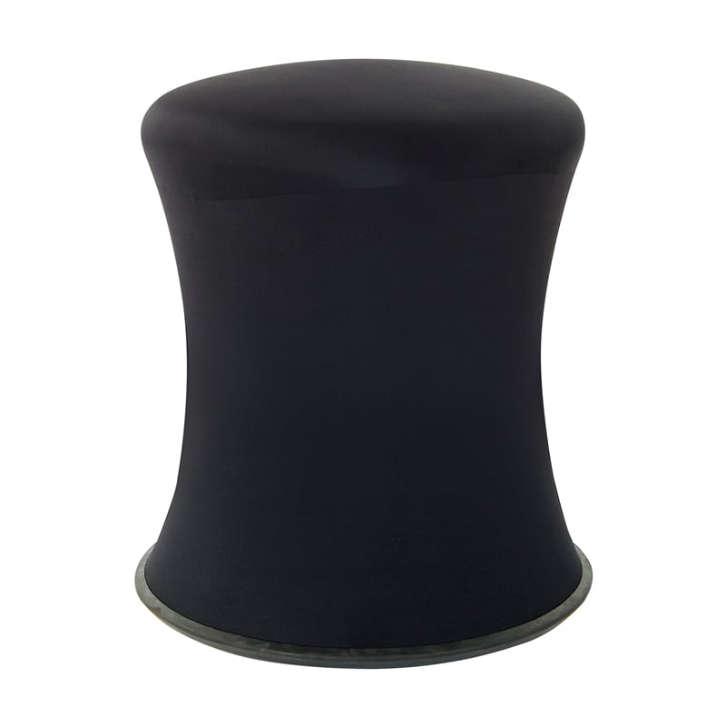 Active Height Stool in Black Fabric Adjustable Height 18