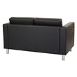 Atlantic Loveseat with Dual Charging Station in Dillon Black Faux Leather K/D