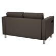 Atlantic Loveseat with Dual Charging Station in Dillon Brown Faux Leather K/D