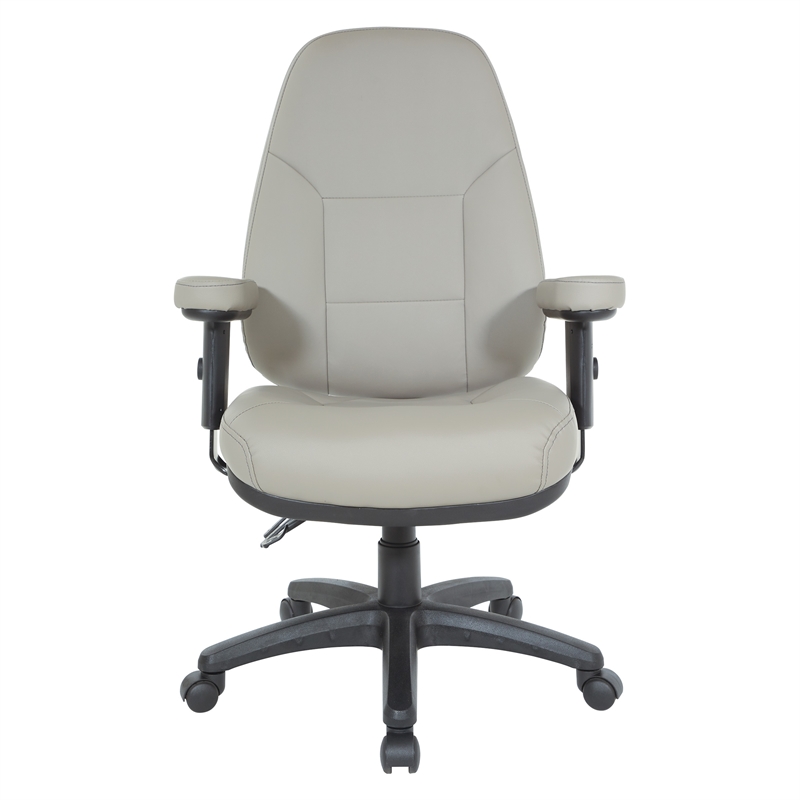 Professional Dual Function Ergonomic High Back Chair in Gray Faux Leather