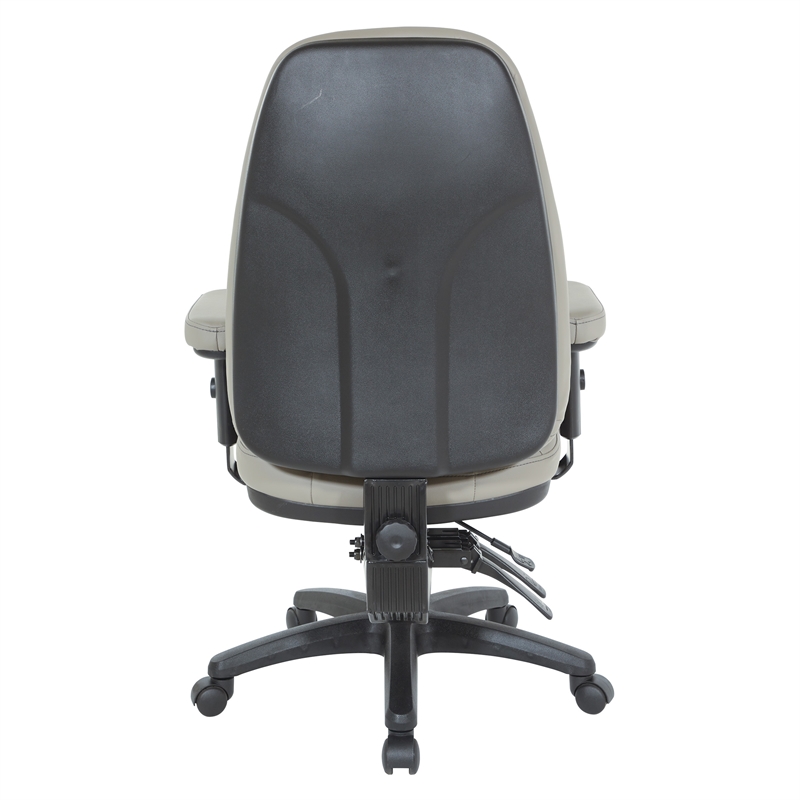 Professional Dual Function Ergonomic High Back Chair in Gray Faux Leather
