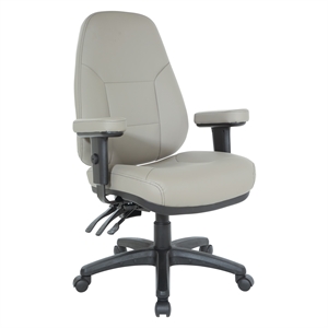 Professional Dual Function Ergonomic High Back Chair in Gray Faux Leather