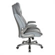 Executive High Back Chair with Gray Bonded Leather and Flip Arms