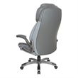 Executive High Back Chair with Gray Bonded Leather and Flip Arms