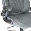 Executive High Back Chair with Gray Bonded Leather and Flip Arms