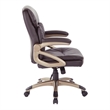 Executive Low Back Chair in Espresso Bonded Leather with Cocoa Accents