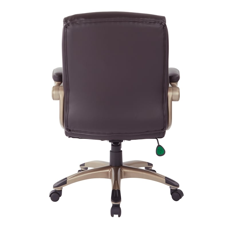 Executive Low Back Chair in Espresso Bonded Leather with Cocoa Accents