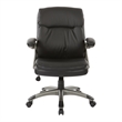 Executive Low Back Chair in Black Bonded Leather with Titanium Accents