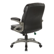 Executive Low Back Chair in Black Bonded Leather with Titanium Accents
