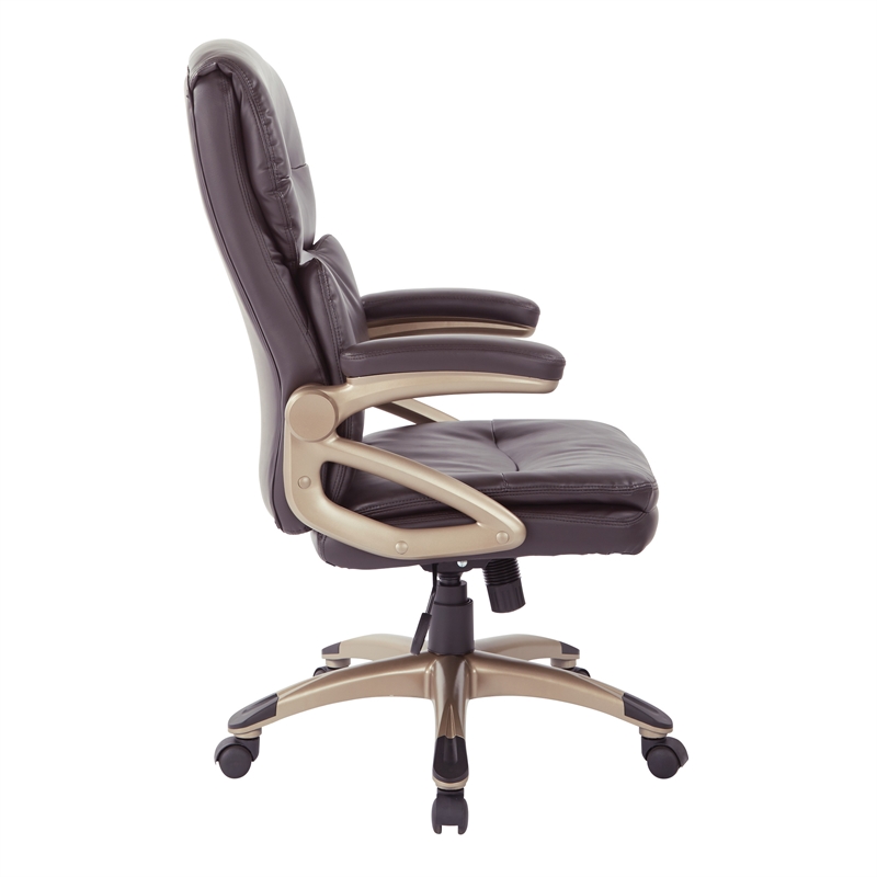 High Back Executive Manager's Chair with Espresso Bonded Leather
