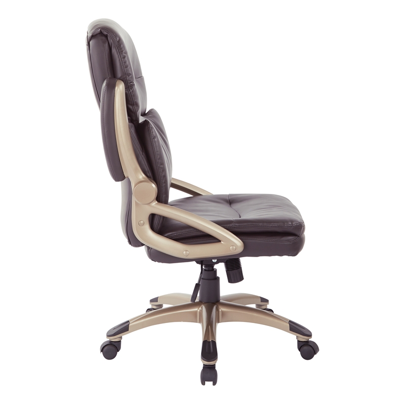 High Back Executive Manager's Chair with Espresso Bonded Leather