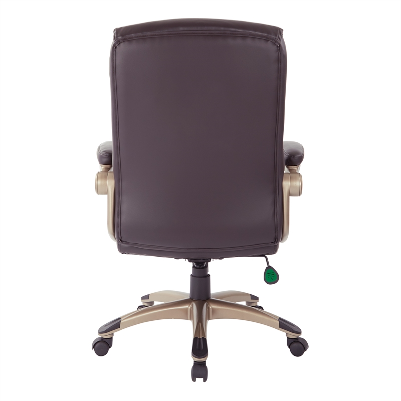 High Back Executive Manager's Chair with Espresso Bonded Leather