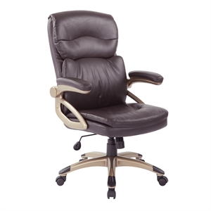 high back executive manager's chair with espresso bonded leather