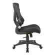 Screen Back Manager's Chair in Black Fabric Mesh Seat with PU Padded Flip Arms