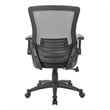 Screen Back Manager's Chair in Black Fabric Mesh Seat with PU Padded Flip Arms