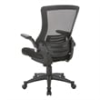 Screen Back Manager's Chair in Black Fabric Mesh Seat with PU Padded Flip Arms