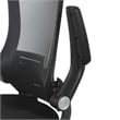 Screen Back Manager's Chair in Black Fabric Mesh Seat with PU Padded Flip Arms