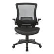 Screen Back Manager's Chair in Black Faux Leather Seat