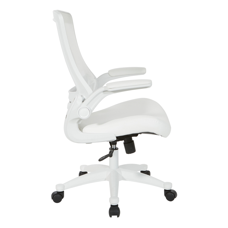 White Screen Back Manager's Chair in White Faux Leather