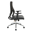 Black Frame Chair with Chrome Base with Black Bonded Leather Seat