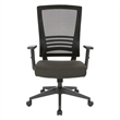 Vertical Mesh Back Chair in Black Frame with Black Linen Fabric Seat