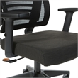 Vertical Mesh Back Chair in Black Frame with Black Linen Fabric Seat