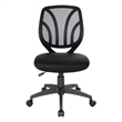 Screen Back Armless Task Chair with Black Mesh Back and Fabric Seat