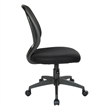 Screen Back Armless Task Chair with Black Mesh Back and Fabric Seat