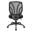 Screen Back Armless Task Chair with Black Mesh Back and Fabric Seat