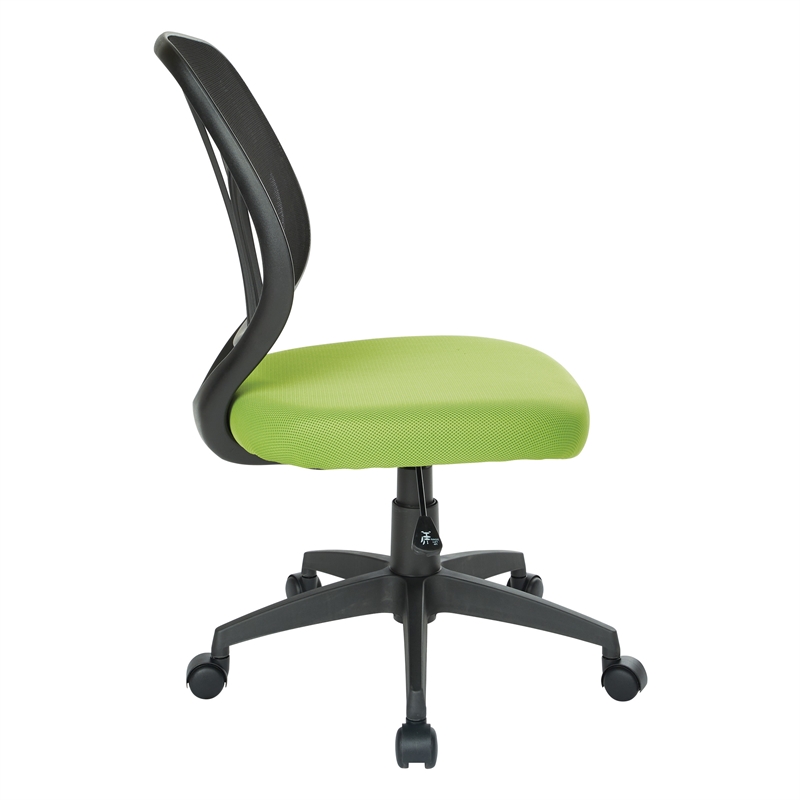 Screen Back Armless Task Chair With, Armless Office Chair With Wheels