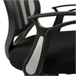Screen Back Chair with Black Mesh Flip Arms and Silver Accents