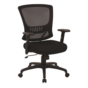 Work Smart Black Mesh Back and Fabric Seat Locking Tilt Task Chair