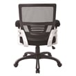 Mesh Back Black Manager's Chair with Fabric Seat Adjustable Fabric Padded Arms