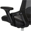 Black Bonded Leather Seat Chair with Screen Back Lock and Tilt Arms