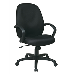 Executive High Back Manager's Chair with Black Fabric Back Padded Contour Seat