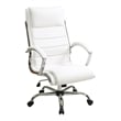 Executive Chair with Thick Padded White Faux Leather Seat