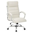 Executive Chair with Thick Padded Cream Faux Leather Seat