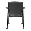 Guest Chair with Black Faux Leather and Black Frame