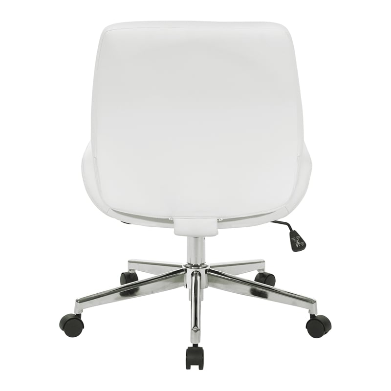 White Faux Leather Chair With Chrome Finish Base Cymax Business   2204627 4 L 